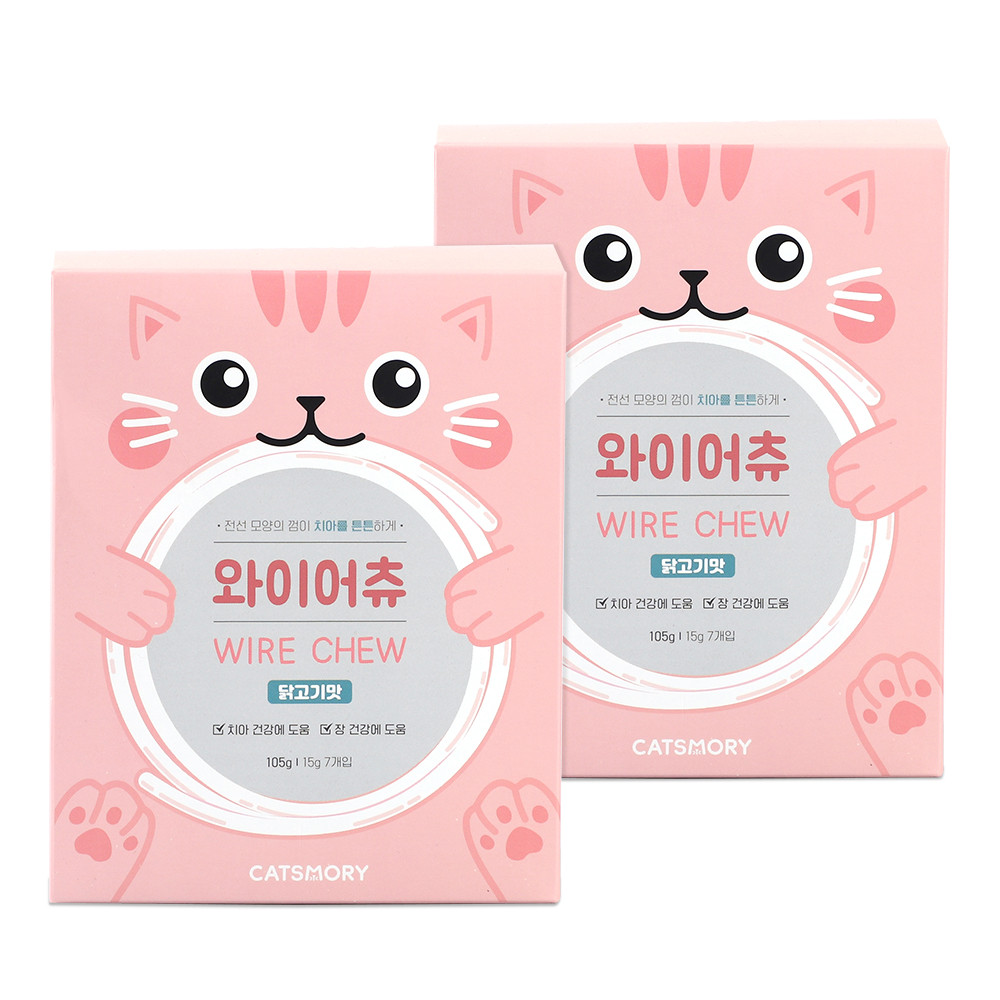 캣츠모리 와이어츄 고양이껌 덴탈껌 양치껌 치석제거 간식 닭고기, 105g, 2개 - 메인 이미지