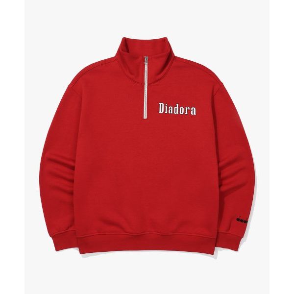 디아도라 diadora 반디에라 하프 집업 맨투맨 RED D2423LFS27RDD 267706 : pickersworld