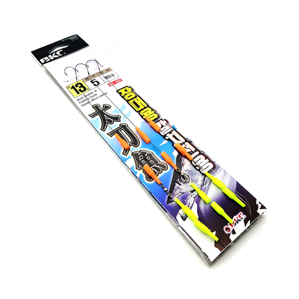 백경 BK-450 장대용 칼치 전용 와이어 채비 케미 풀치 묶음바늘 내만 갈치바늘 - 메인 이미지