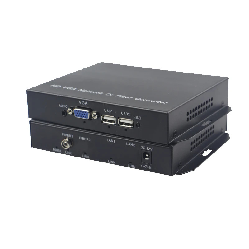 VGA KVM 익스텐더 광섬유 컨버터 스테레오 3.5mm 오디오 1080P 및 2 USB FC 싱글 모드 20Km 포함 : 제이에이치해외직구