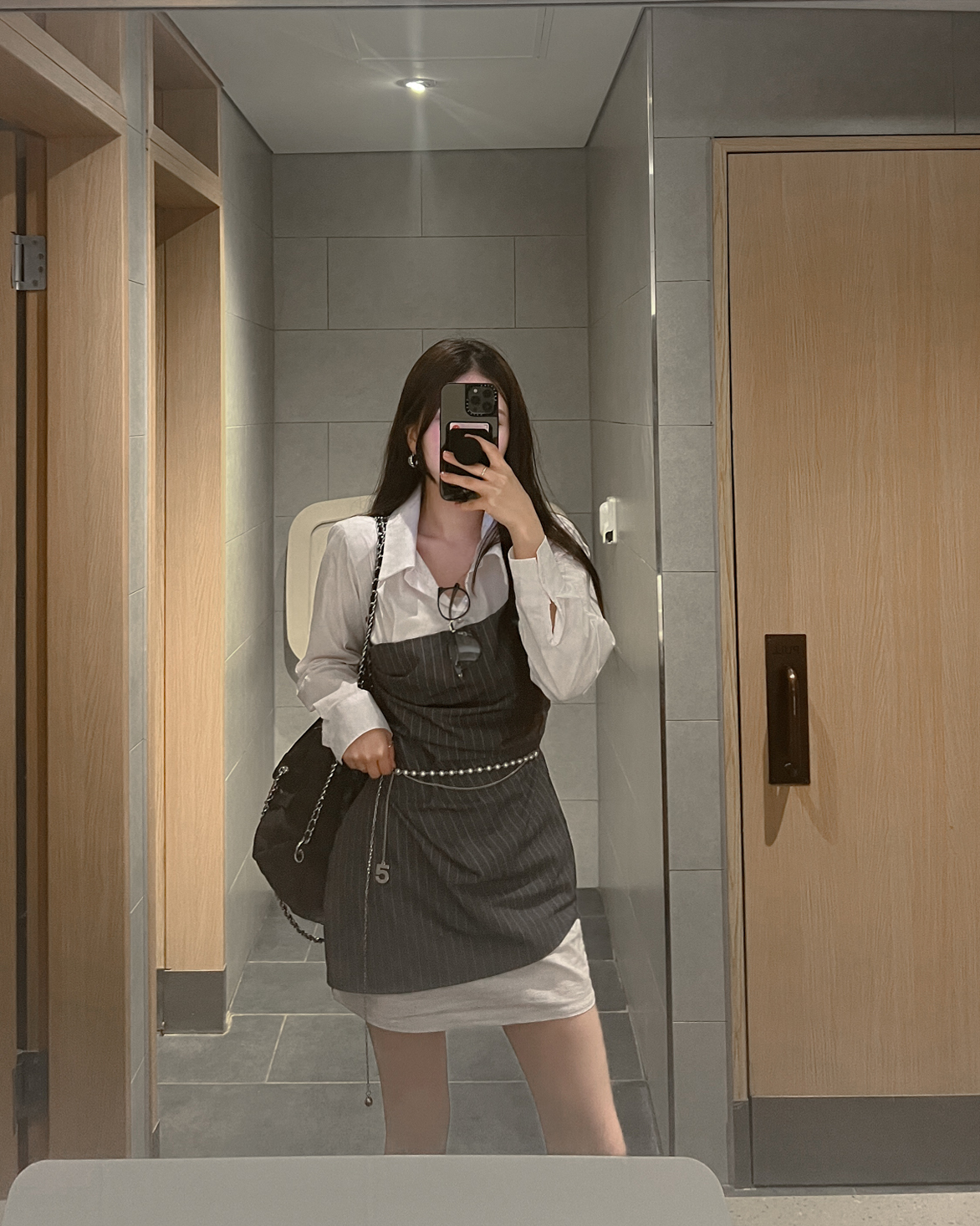 스트라이프셔츠원피스 셔츠형원피스 정장원피스 이미지 8