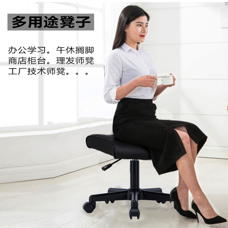 책상 발받침대 사무실 풋레스트 발 다리 거치대 컴퓨터  소가죽 블랙 도르래 - 상세 이미지 2