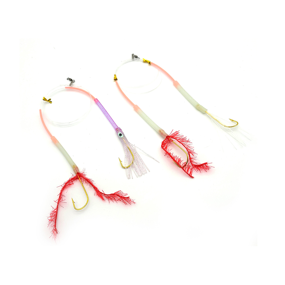 백경 BK-527 BK-528 텐빈용 갈치 쌍바늘 채비 아가미 야광틴셀 아가미 꼴뚜기