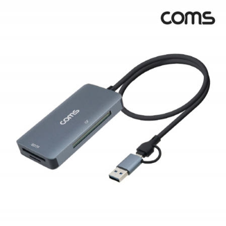 Coms FW771 3 IN 2 꼬리물기 카드리더기 Type C USB-C USB-A