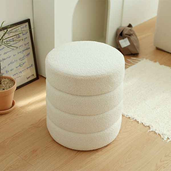 마시멜로우 수납 스툴 의자 부클레 화장대 미니 원형