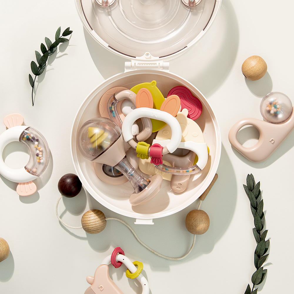 푸르베베 열탕소독가능 북유럽 감성 딸랑이 치발기 10종 세트 신생아 장난감 돌 아기 백일 선물