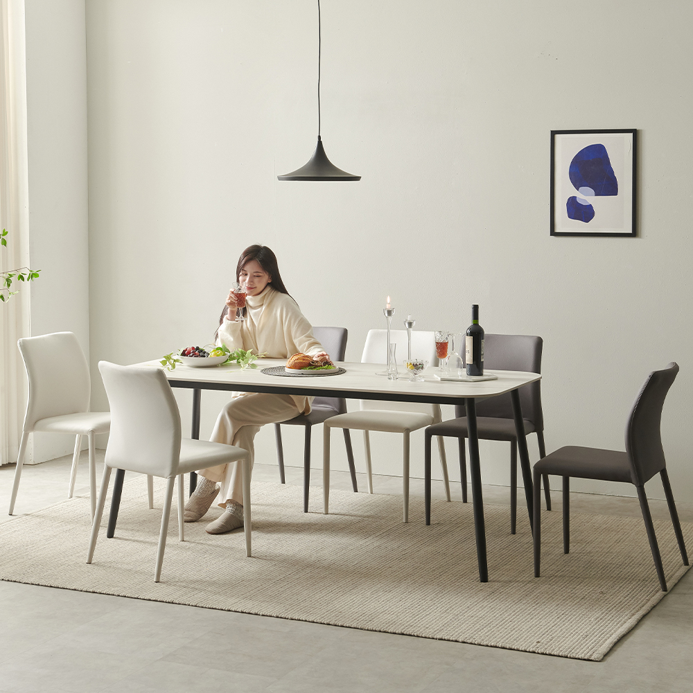 베로나 12T 포세린 세라믹 6인용 식탁 세트 1800 (의자6)