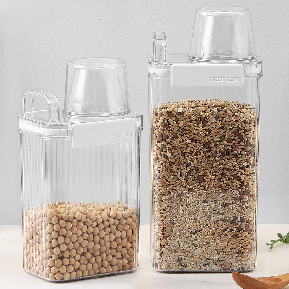 1+1 네오플램 밀폐 잡곡통 미니쌀통 1800ml - 상세 이미지 4