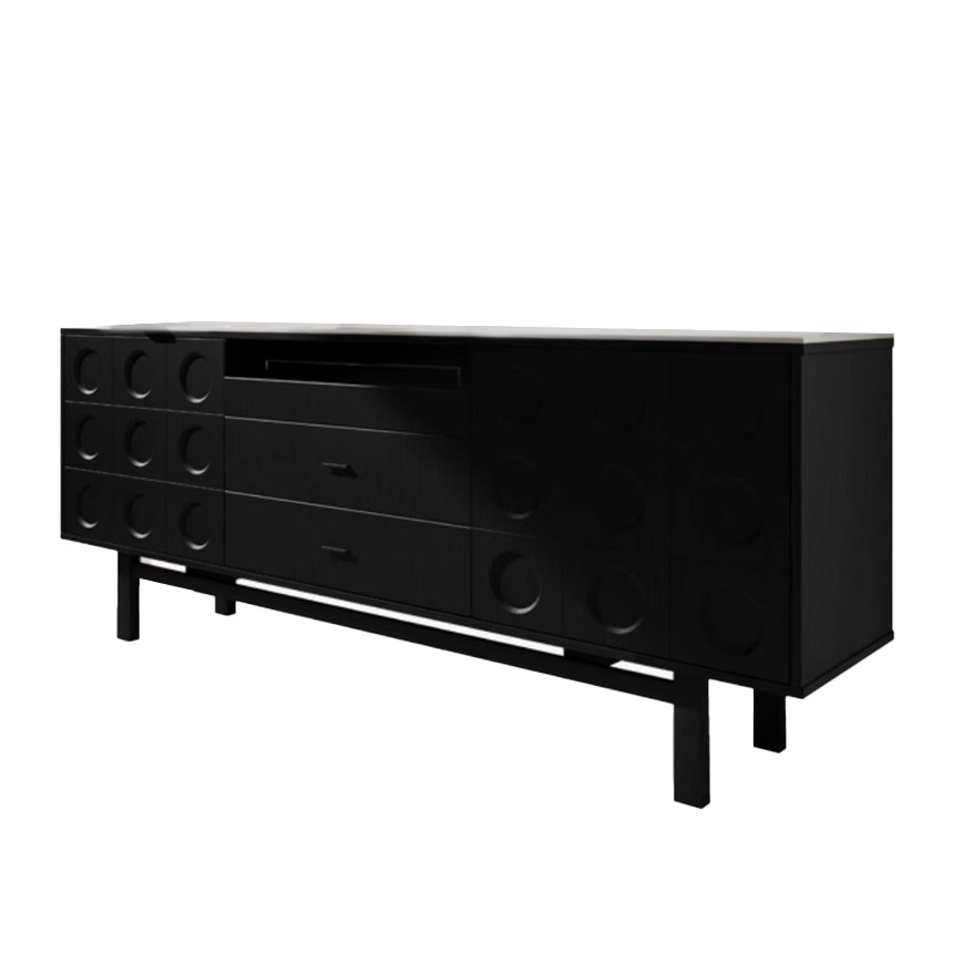 서글 엠보스 원목 수납장 사이드보드 캐비닛 120cm - 상세 이미지 2