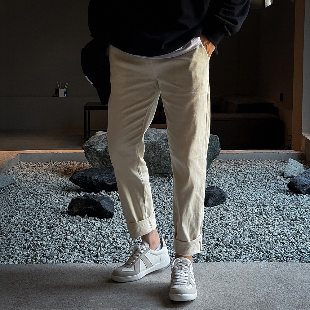 치노팬츠 테이퍼드핏 남자밴딩팬츠 면바지 - 상세 이미지 3