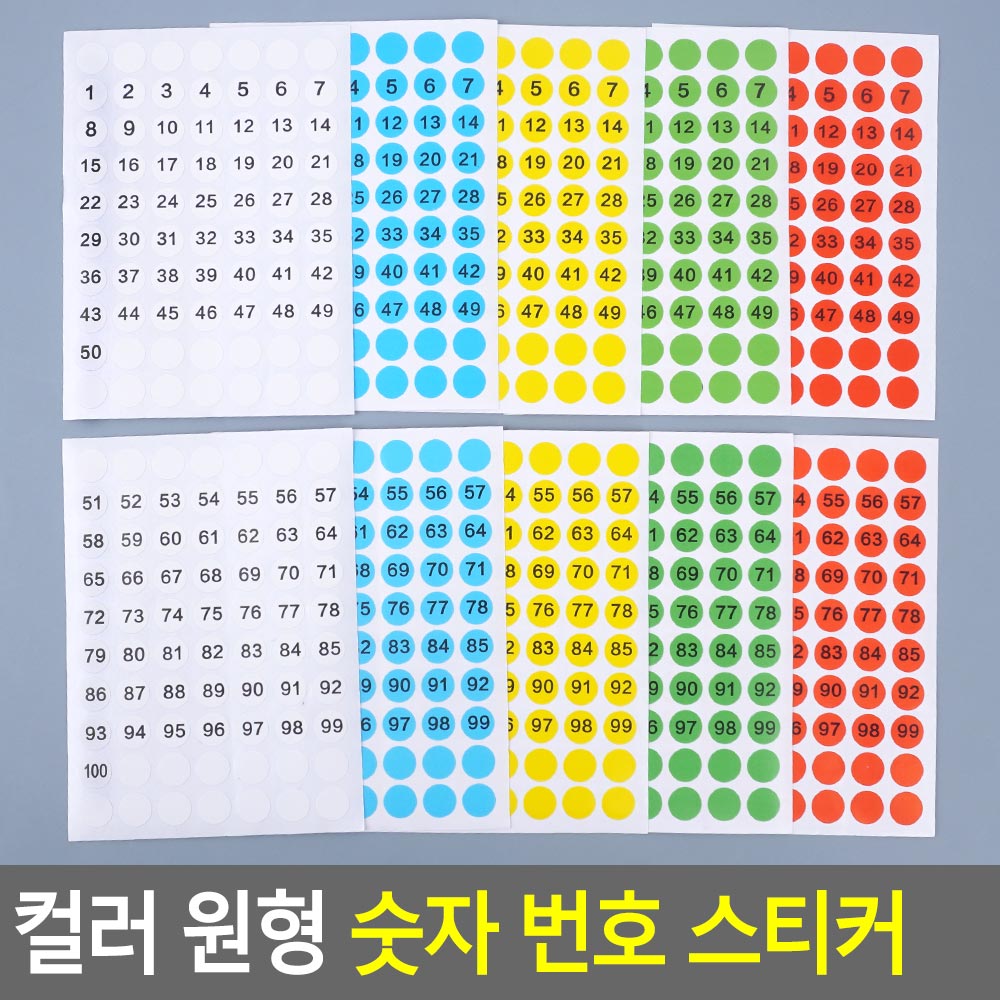 큰 숫자 스티커 넘버 넘버링 무지 번호표 번호 스티커 - 상세 이미지 4
