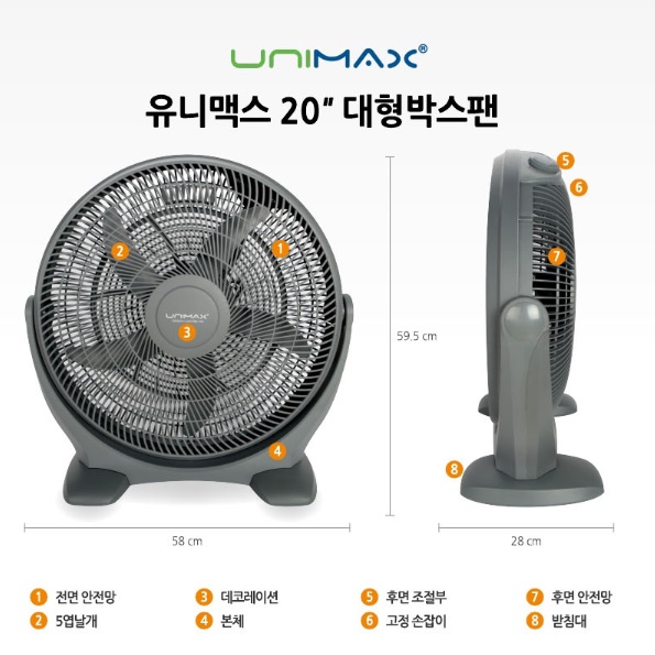 대형 박스형 선풍기 박스 선풍기 빈티지 레트로 사무용 사무실 선풍기 - 상세 이미지 2