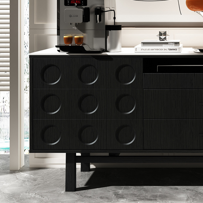 서글 엠보스 원목 수납장 사이드보드 캐비닛 120cm - 상세 이미지 5