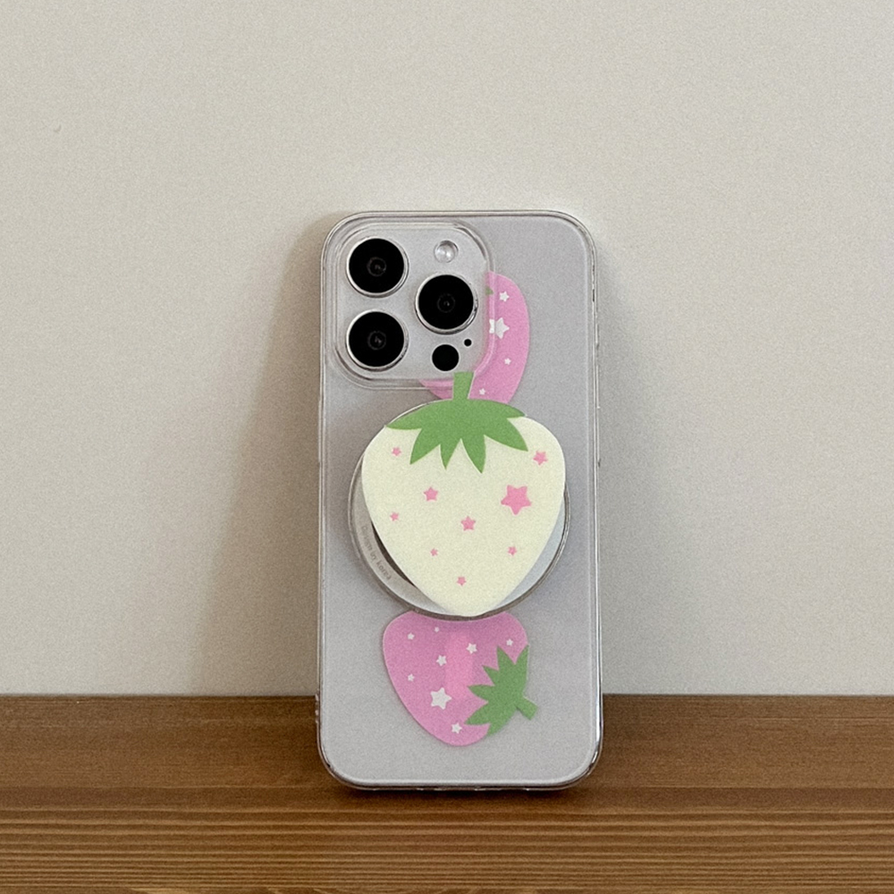 strawberry star 디자인 [맥세이프 크림 아크릴스마트톡] - 상품 이미지