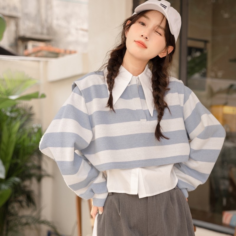 우연일까 8화 김소현 티셔츠 긴소매 이홍주 스트라이프 크롭 의상 옷 패션 - 상세 이미지 2