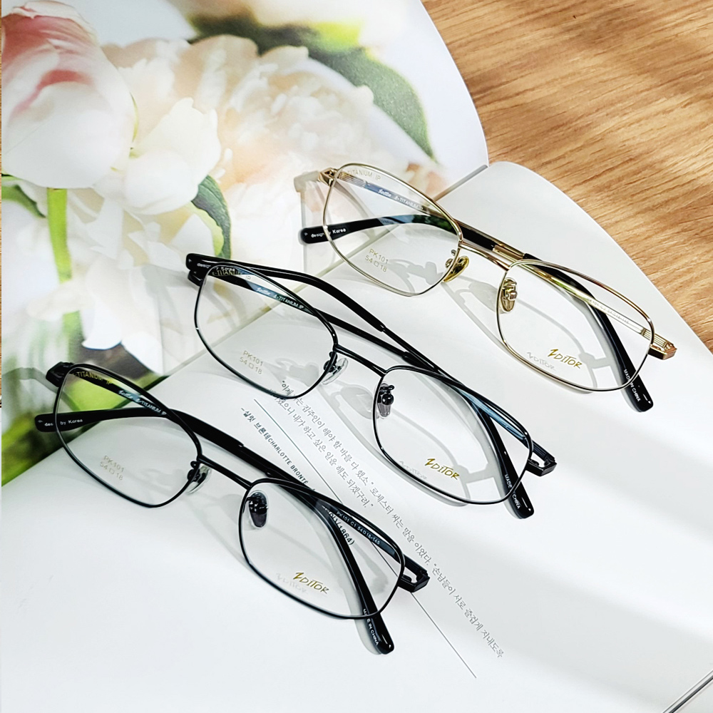 블루라이트차단 사각 가벼운 티타늄 안경테