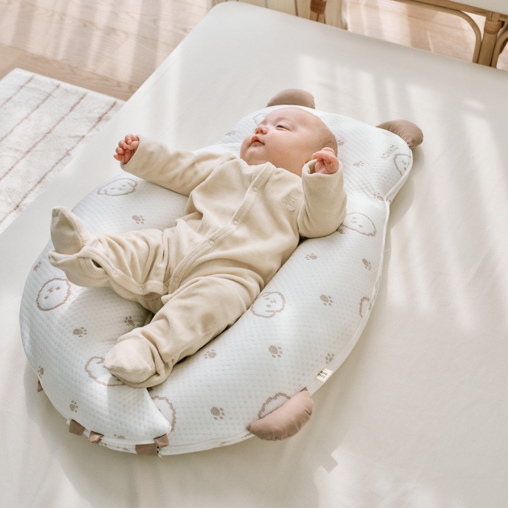 신생아 유아베개 짱구 두상 아기 모로반사방지 태열 방지 에어매쉬 듀라론 마미품 옆잠베개
