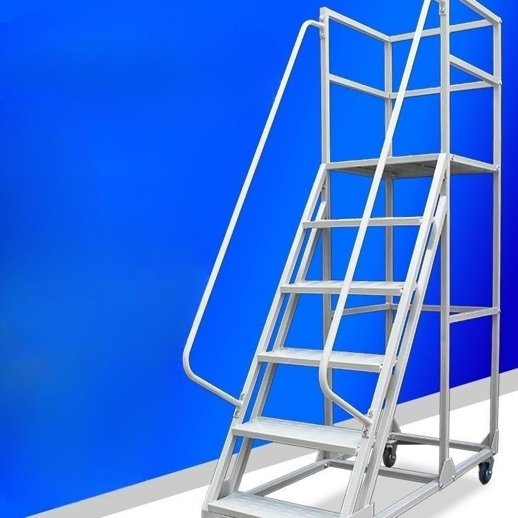 작업용 안전 사다리 분리형 휠 알루미늄 창고 이동식 발판 손잡이 - 메인 이미지