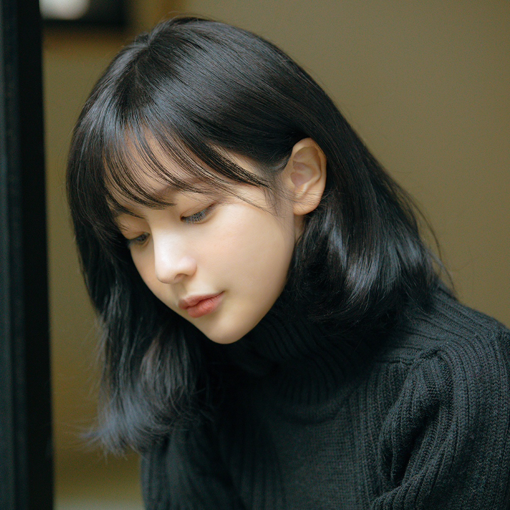 수제 탑커버 시스루뱅 루즈 C컬 (모스트사) 정수리 가벼운 부분가발 - 상세 이미지 4