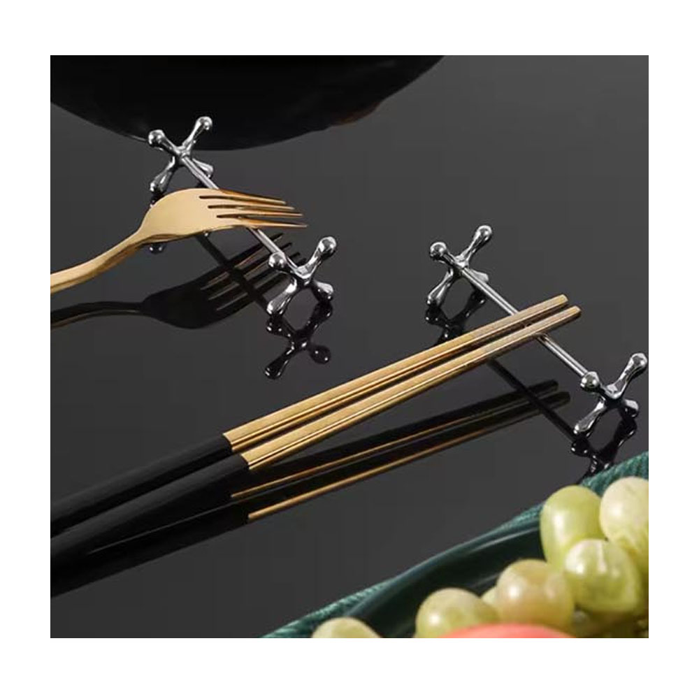 스텐 실버 수저받침대 커트러리 숟가락받침 젓가락받침 덤벨수저받침 8cm - 상품 이미지