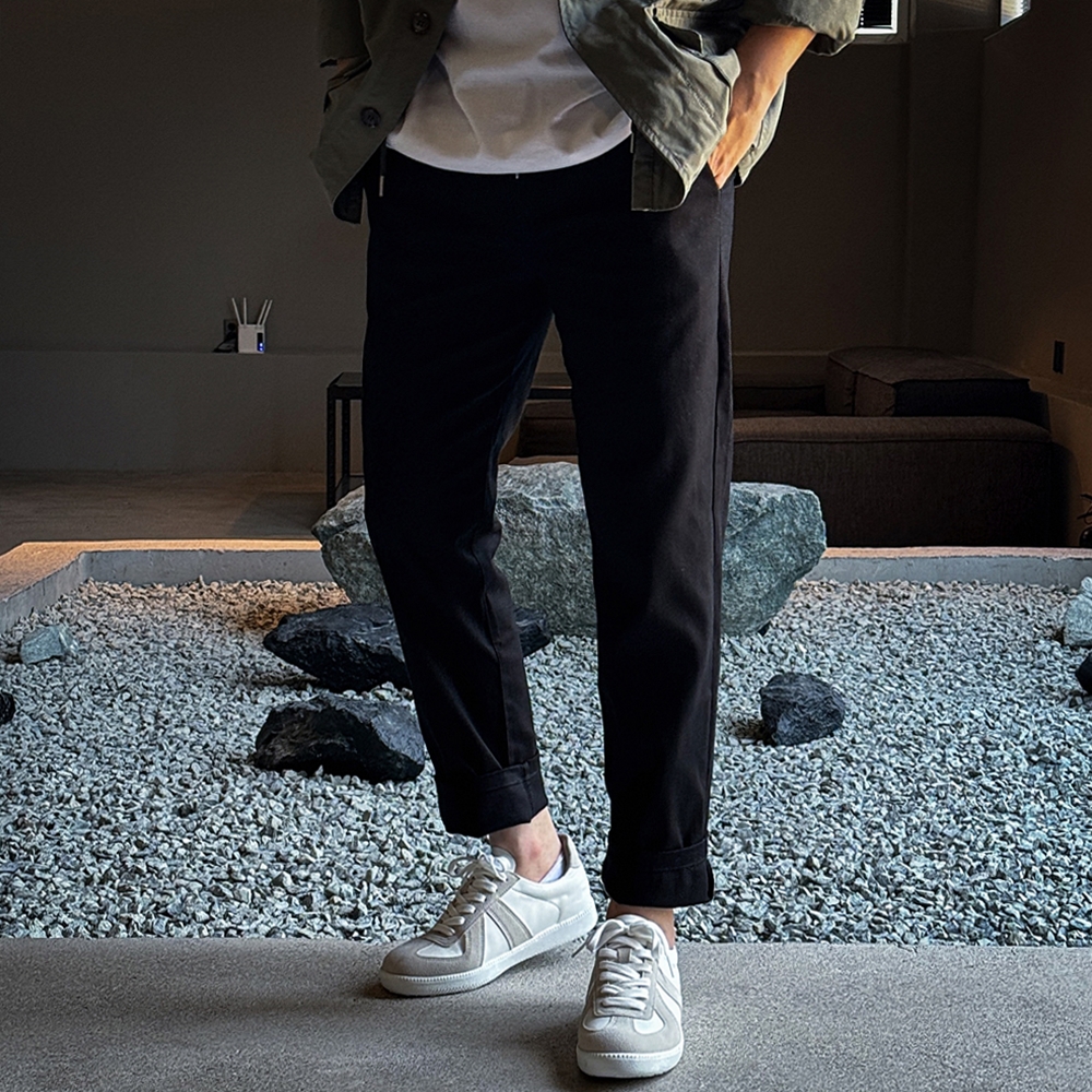 치노팬츠 테이퍼드핏 남자밴딩팬츠 면바지 - 상세 이미지 5