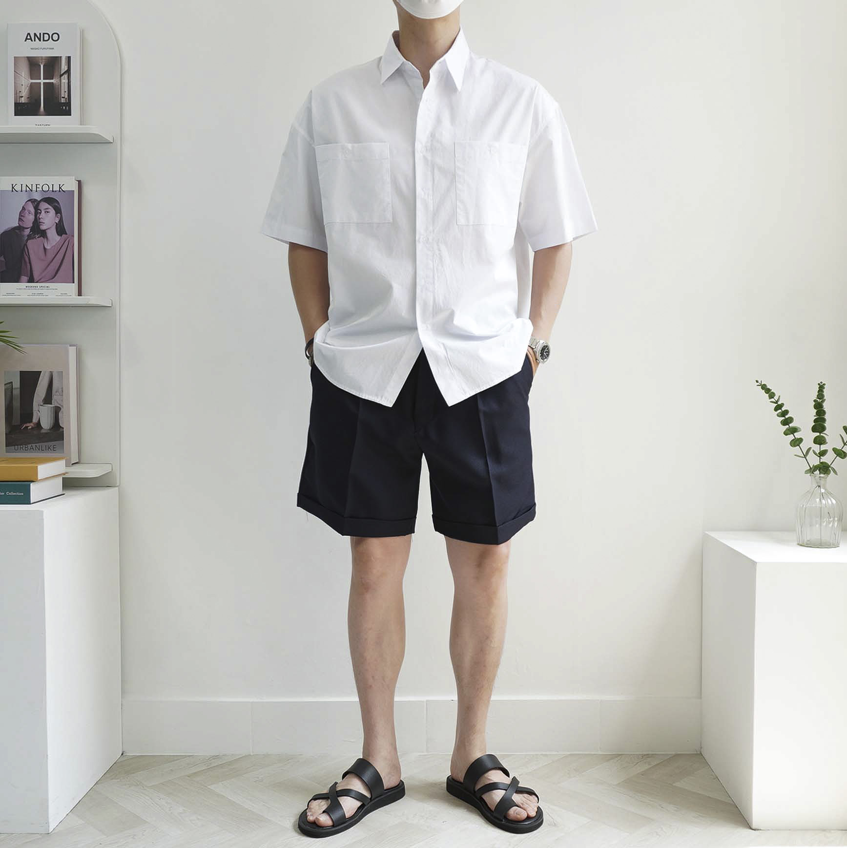 남자 여름 에디션 투포켓 오버핏 반팔 셔츠5color 이미지 7