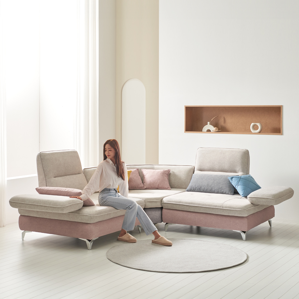 서광퍼니처 바이미 모듈형 스윙 조야 아쿠아텍스 패브릭 3.5인 코너 소파 sk