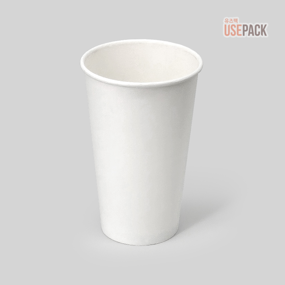 종이컵 450ml (16온스) 무지 100개 카페 테이크아웃 커피컵 : 유즈팩