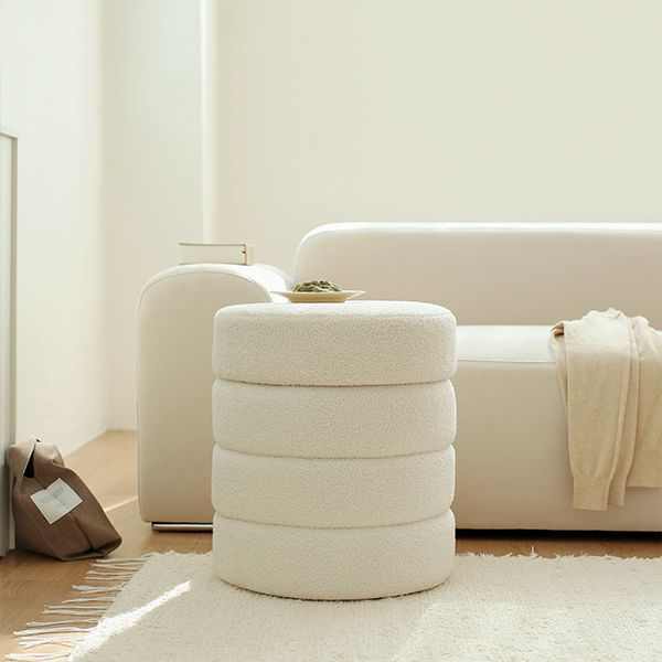 마시멜로우 수납 스툴 의자 부클레 화장대 미니 원형