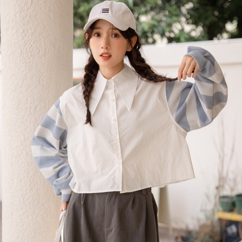 우연일까 8화 김소현 티셔츠 긴소매 이홍주 스트라이프 크롭 의상 옷 패션 - 상세 이미지 5