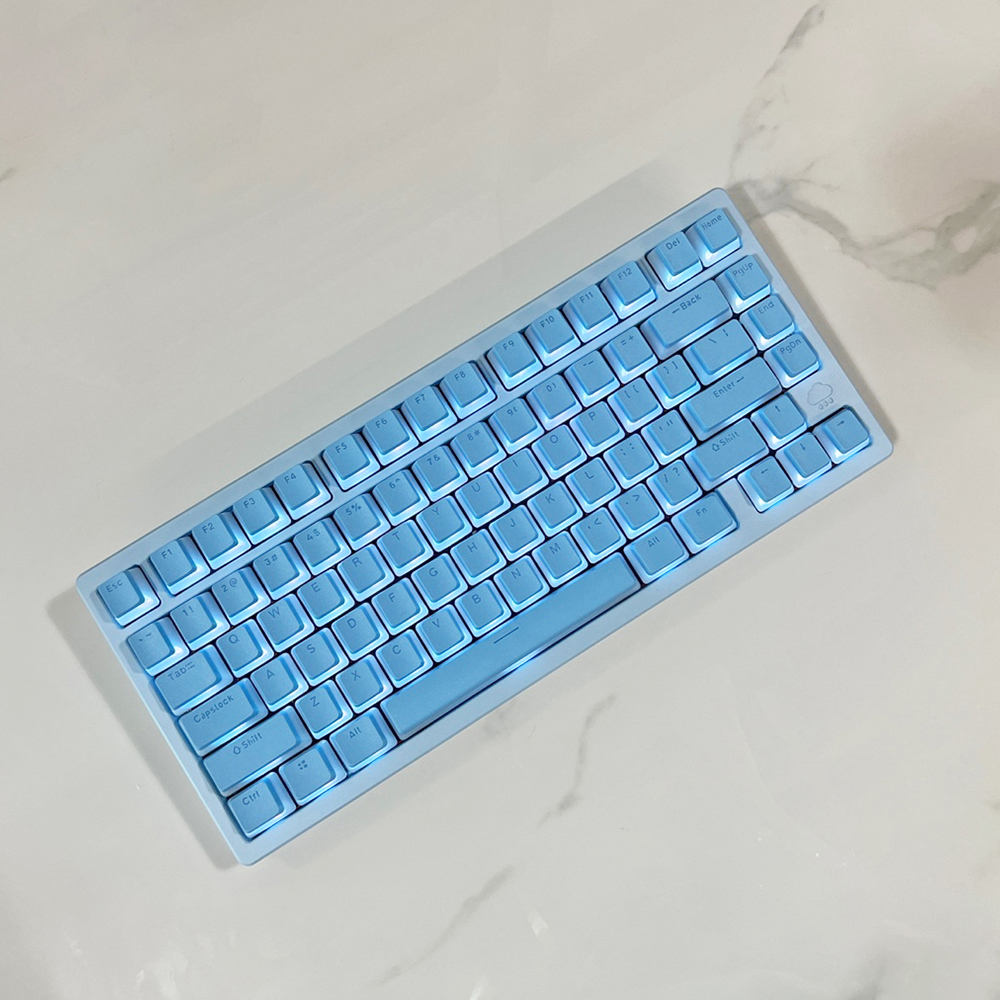 푸딩 투명 키캡 스카이블루 LED RGB 반투명 OEM PBT 커스텀 키보드키캡 117키 - 상세 이미지 2