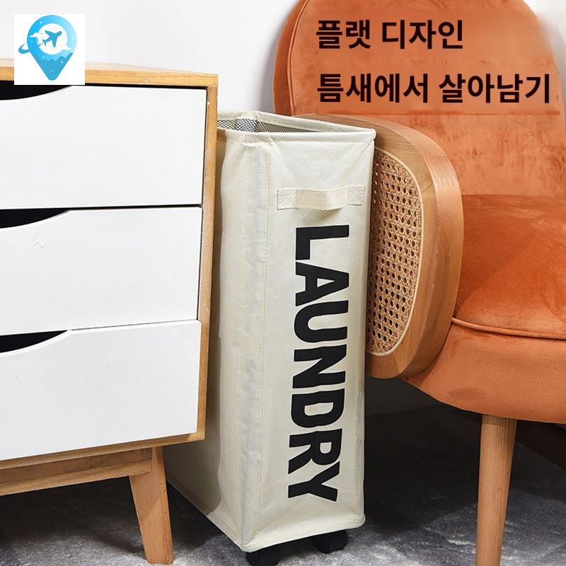 활용 린넨 빨래통 틈새공간 바구니 접이식 세탁물 - 상세 이미지 2