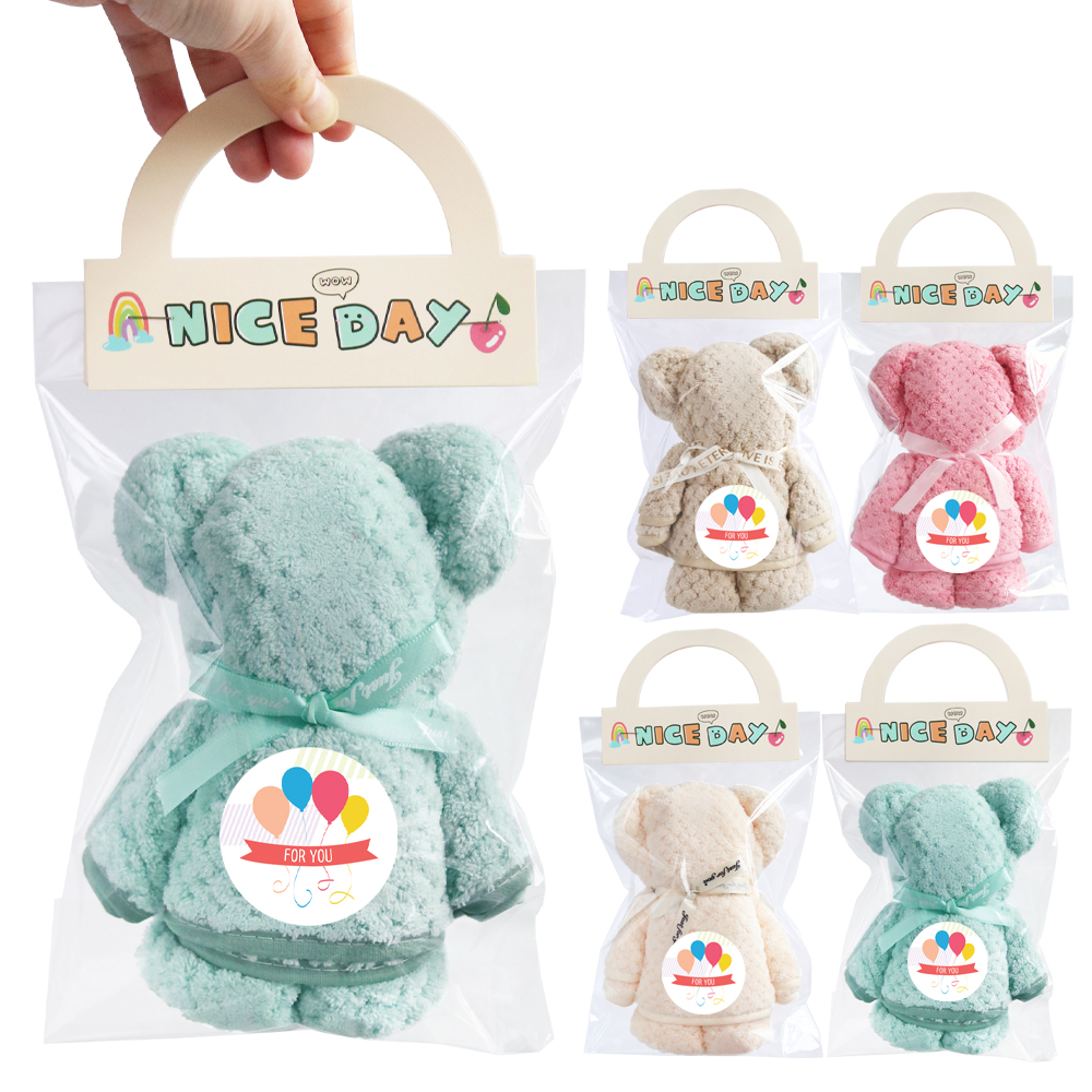 니즈엘 고리 수건 곰 타올 75x35+DAY빅헤드 해피데이 손잡이 5세트 - 상세 이미지 2