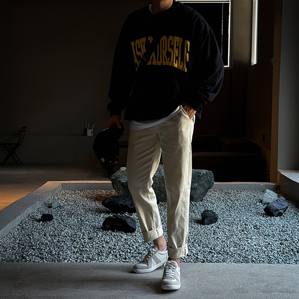 치노팬츠 테이퍼드핏 남자밴딩팬츠 면바지 - 상세 이미지 4