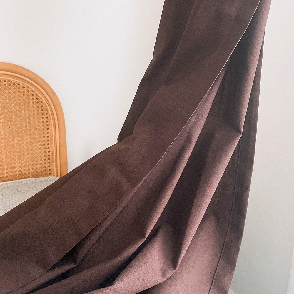 린넨 커튼 브라운 맞춤제작 리넨 거실 작은방