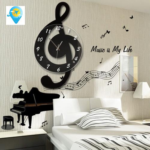 벽걸이 학원 피아노 음표 벽시계 - 상세 이미지 2