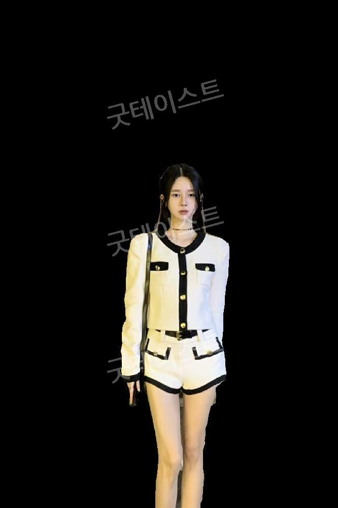 여성 트위드 자켓 반바지 투피스 세트 데이트룩 데일리룩 재킷 + 반바지 투피스 세트 S - 상세 이미지 5