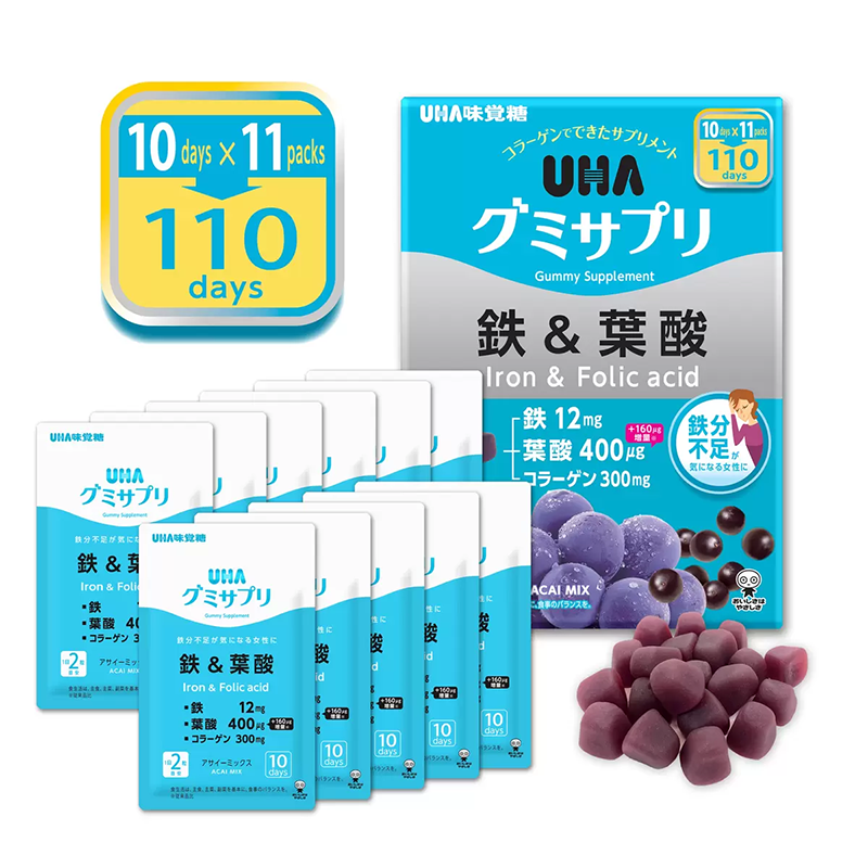 UHA 미각당 구미사프리 철&엽산 젤리 110일분 220알 대용량 - 메인 이미지