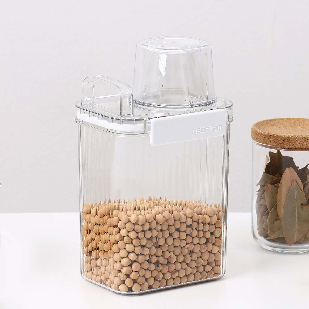 네오플램 밀폐 잡곡통 미니쌀통 1.3L, 1개 - 상품 이미지
