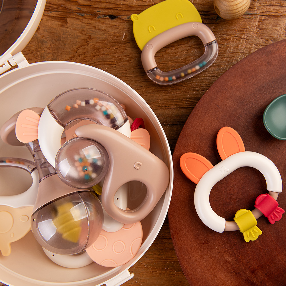 푸르베베 열탕소독가능 북유럽 감성 딸랑이 치발기 10종 세트 신생아 장난감 돌 아기 백일 선물