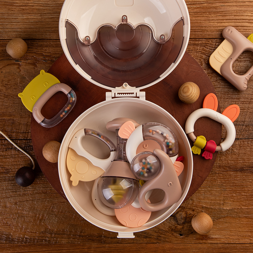 푸르베베 열탕소독가능 북유럽 감성 딸랑이 치발기 10종 세트 신생아 장난감 돌 아기 백일 선물