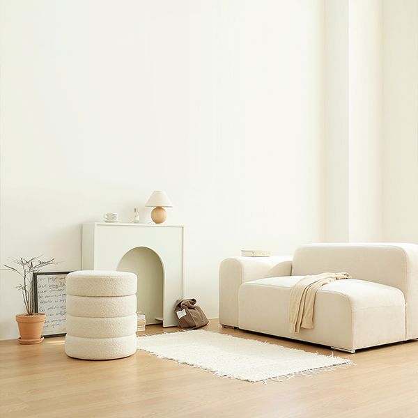 마시멜로우 수납 스툴 의자 부클레 화장대 미니 원형