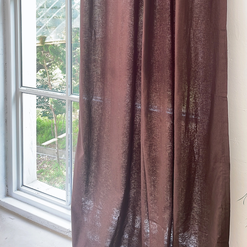 린넨 커튼 브라운 맞춤제작 리넨 거실 작은방