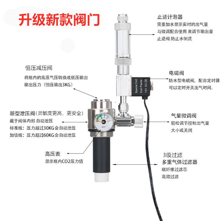 이탄발생기 CO2 이산화탄소 어항 확산기 수초 수족관 - 상세 이미지 3