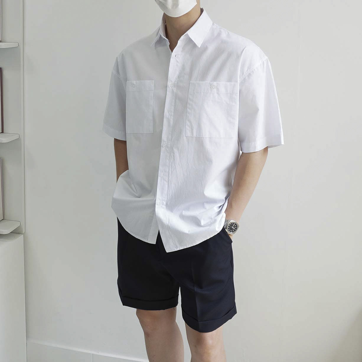 남자 여름 에디션 투포켓 오버핏 반팔 셔츠5color 이미지 6