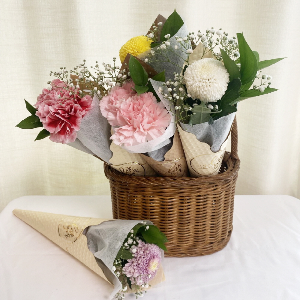 생화 미니 꽃다발 아이스크림꽃 단체 선물 꽃배달 싼곳