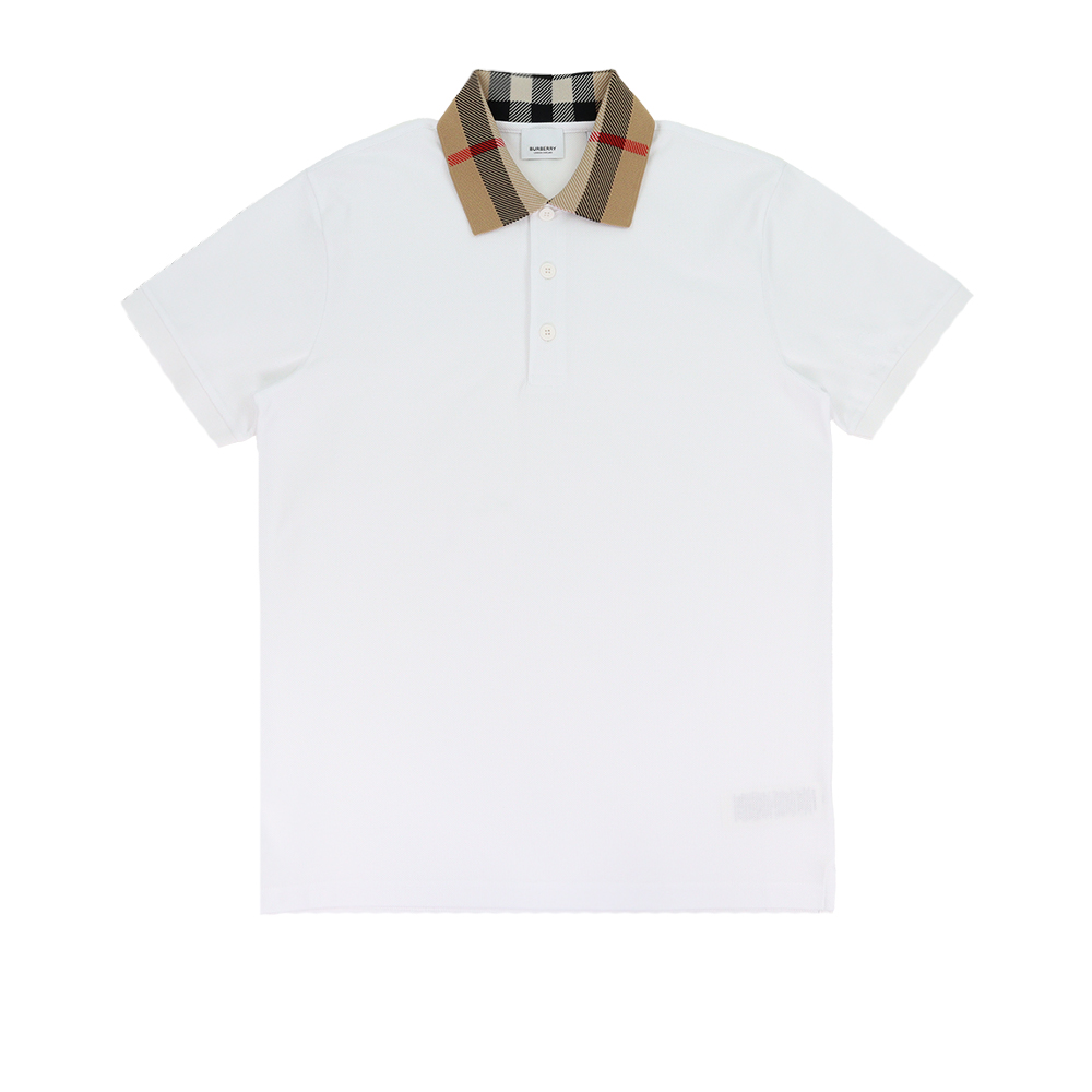 버버리 체크 카라 코튼 폴로 반팔 티 8071621 A1464