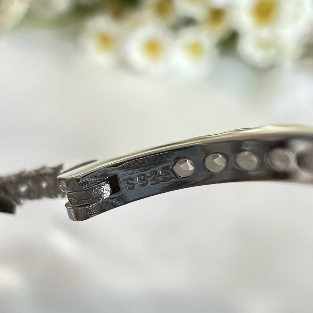 또블링 시그니처 파베 세팅 듀얼 블링 원터치 실버 링귀걸이