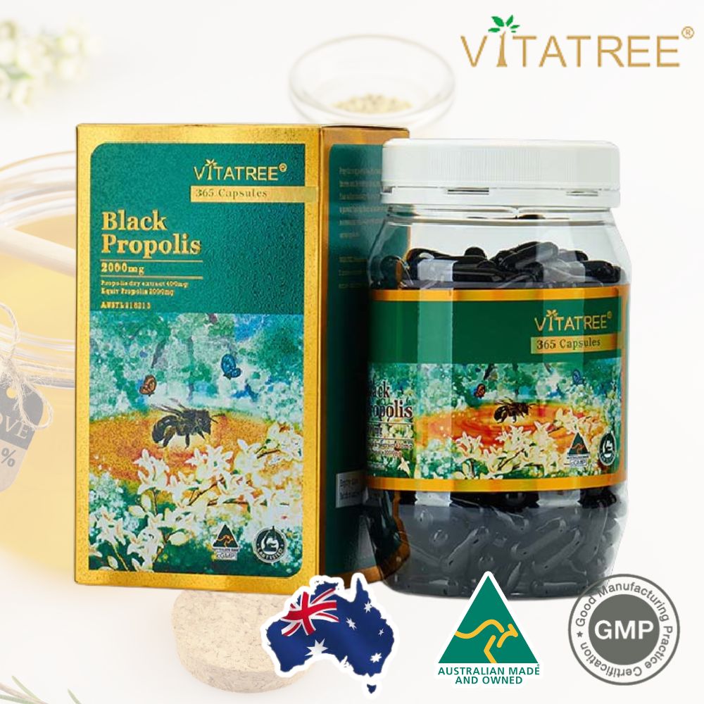 100% 호주산 비타트리 블랙 프로폴리스 2000mg 365 캡슐 페네틸에스테르 루틴 - 상품 이미지