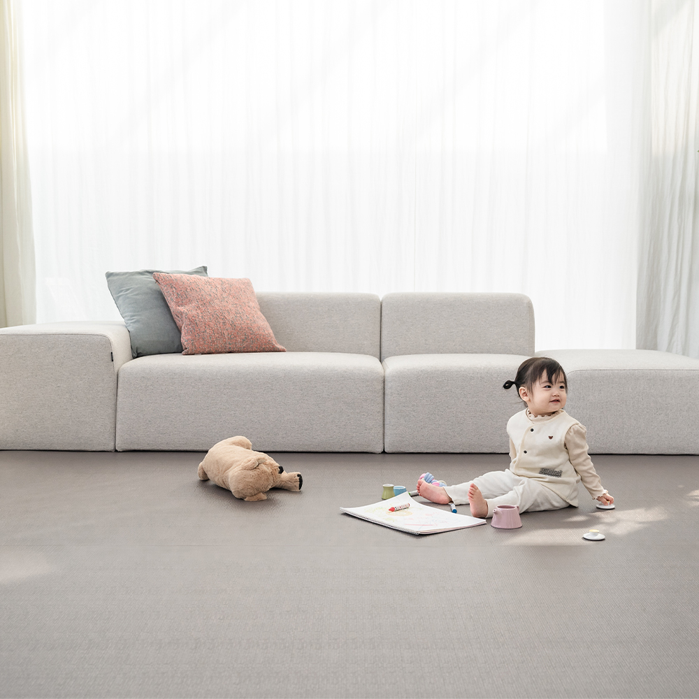리포소홈 층간소음 아기 유아 거실 놀이방 롤매트 pvc 셀프시공 아이보리 50x100x1.6